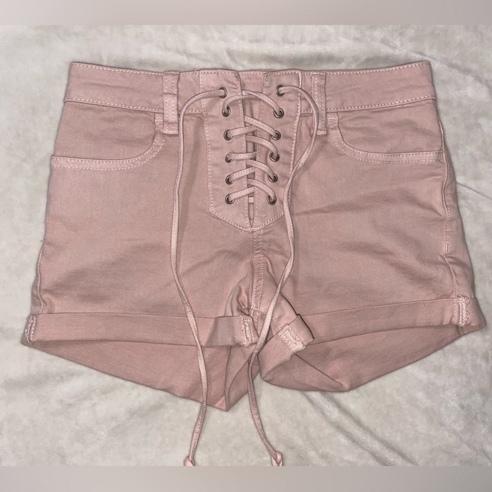 Pacsun high rise super stretch shorties. Blush color, size 24